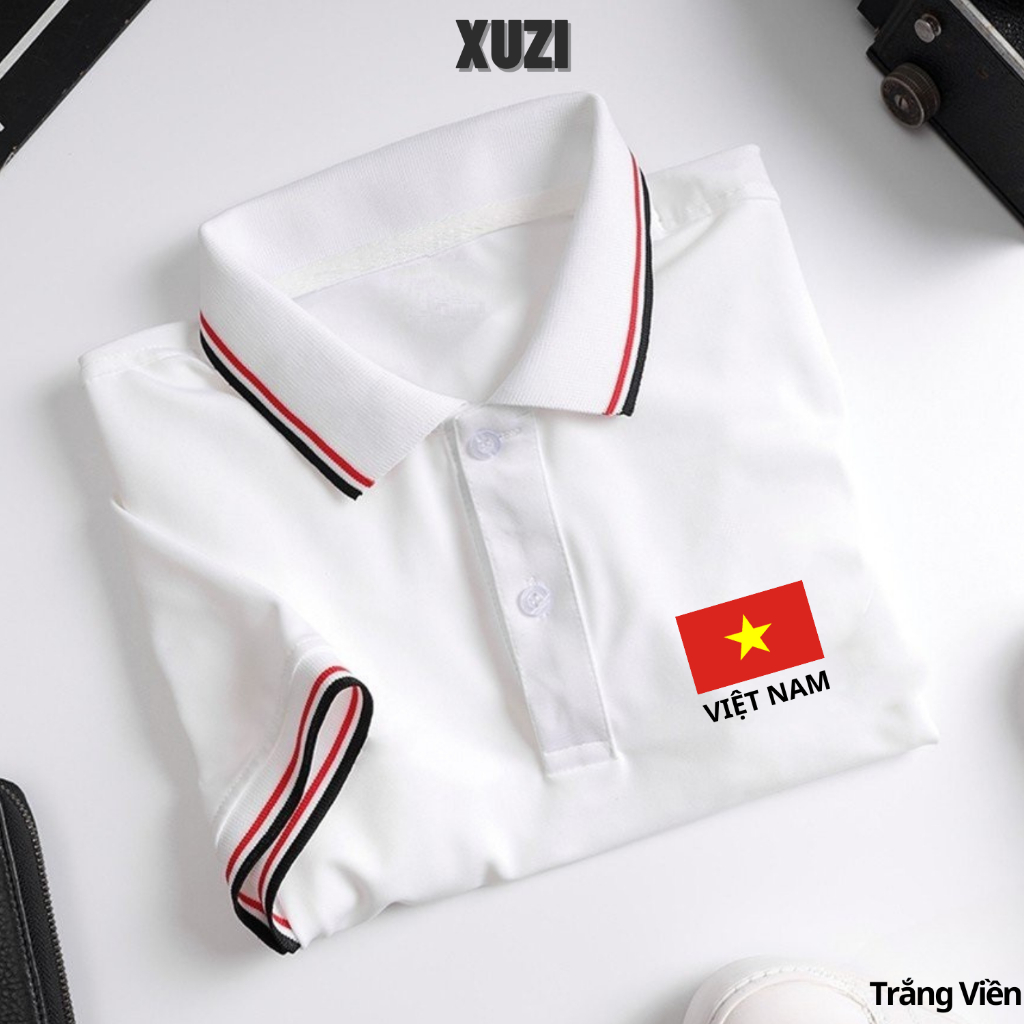 Áo thun polo Việt Nam áo phông có cổ bẻ nam nữ ngắn tay thể thao vải cá xấu mềm mịn thời trang cao cấp nhà XUZI.