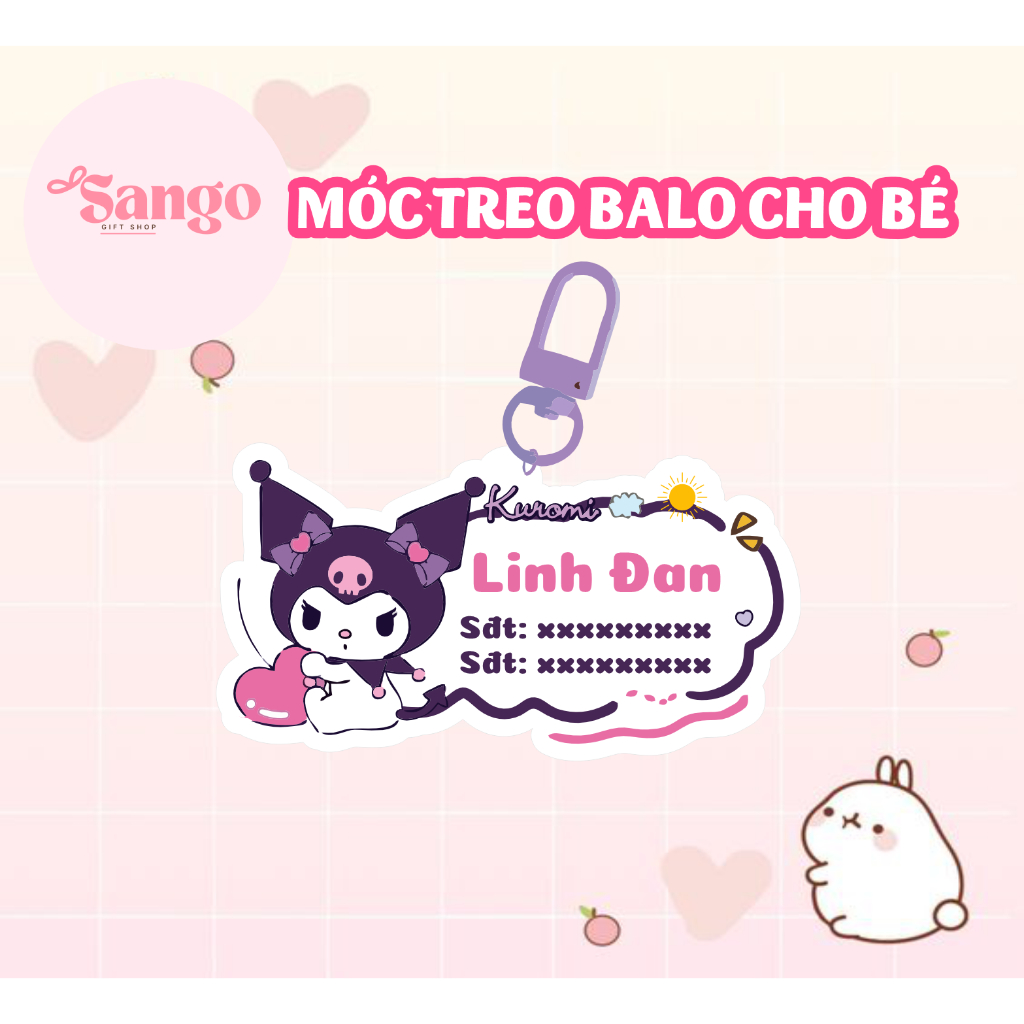 MÓC TREO BALO IN TÊN BÉ VÀ SÔ BỐ MẸ - Xưởng quà tặng Sango