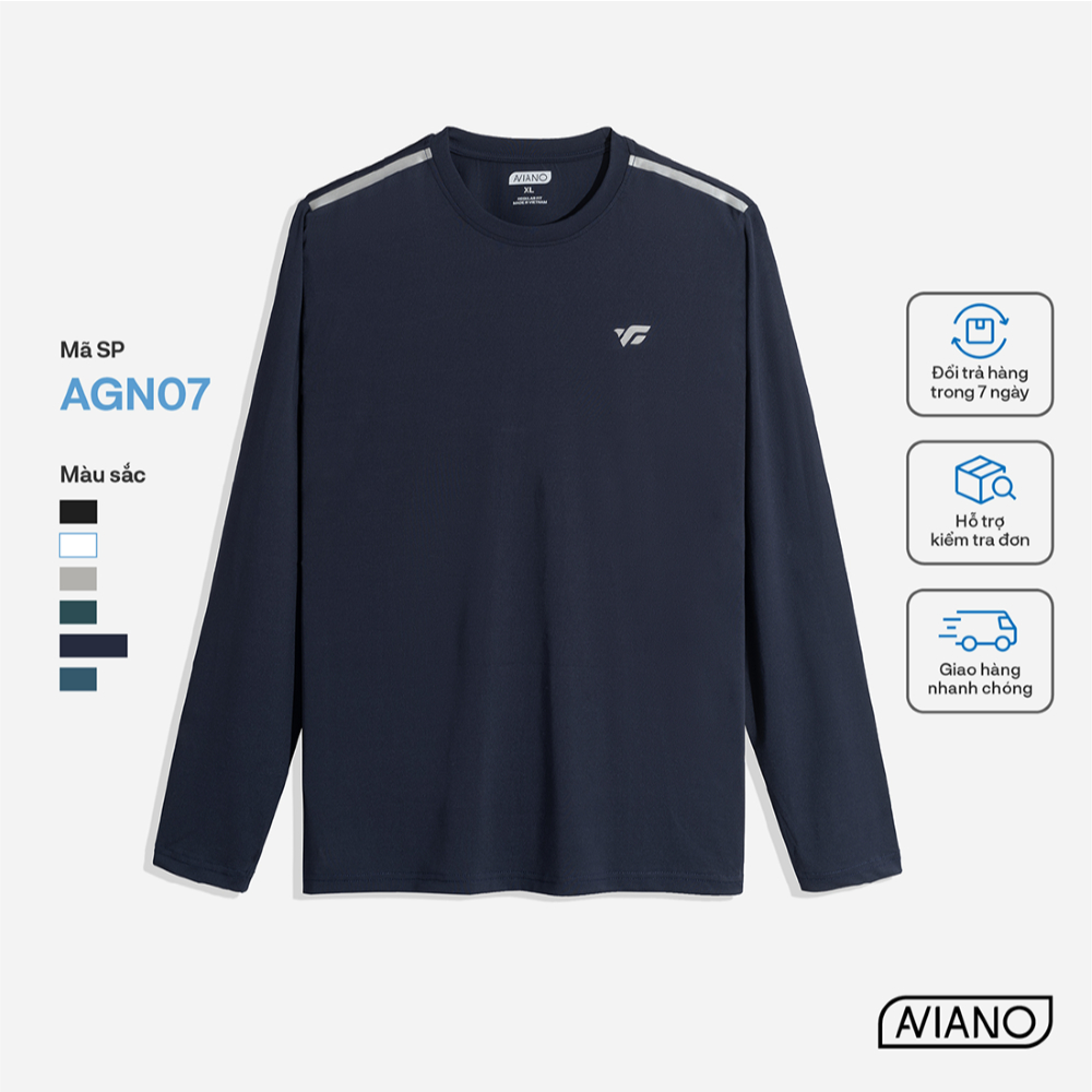 Ảnh Áo Thun Nam Dài Tay AVIANO, Vải Heattech Cao Cấp, Co Giãn 4 Chiều Thoải Mái Vận Động 3