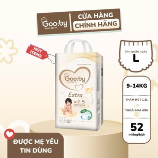 Bỉm  tã dán/quần Gooby Extra mềm mại, siêu thấm hút size NB72, NB66,  M58,L52,XL50,XXL46 cho bé từ 6 đến 25kg