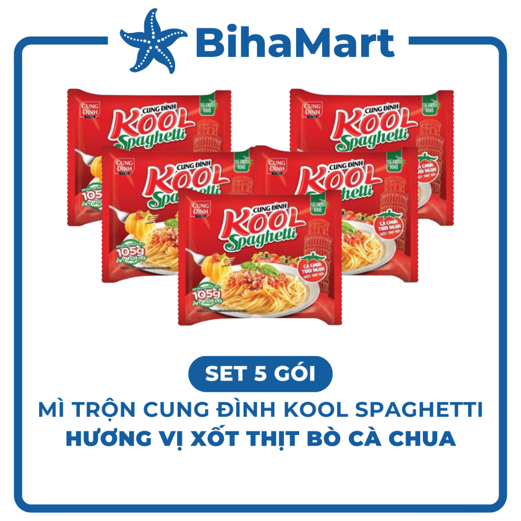 [SET5GÓI]- AFOTECH - Mì trộn Cung Đình Kool Spaghetti gói Xốt thịt bò ...
