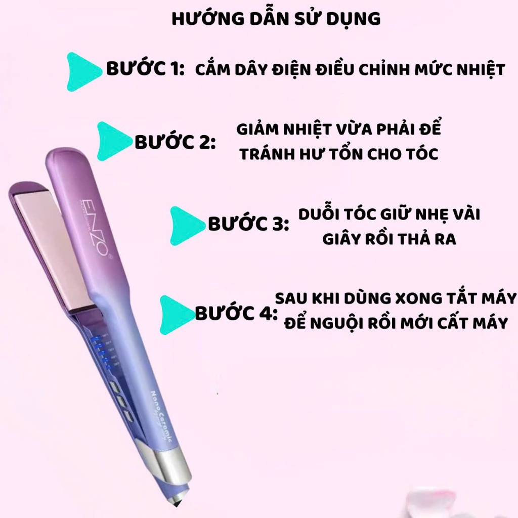 Ảnh Máy ép tóc duỗi tóc đa năng ENZO 3116 với công nghệ ion âm không gây hư tổn giúp tóc bóng mượt 1