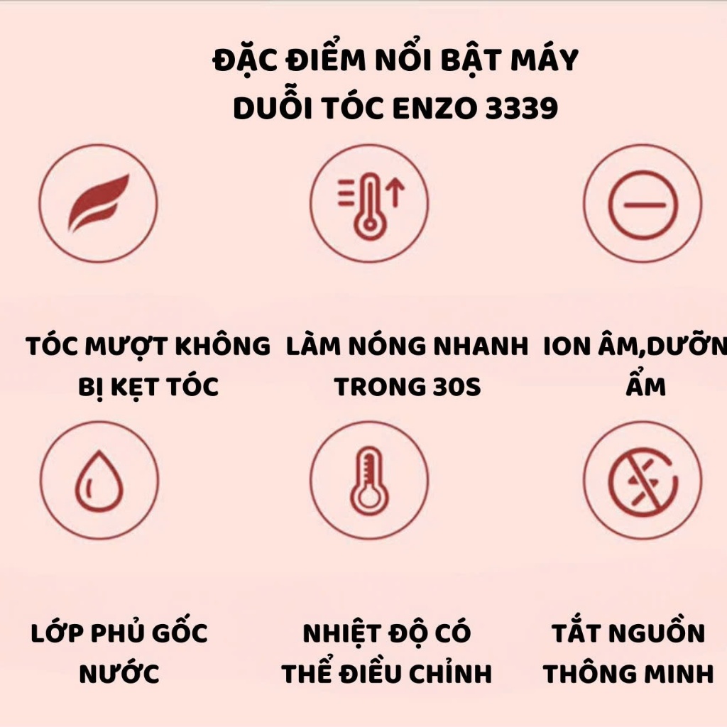 Ảnh Máy ép tóc duỗi tóc đa năng ENZO 3116 với công nghệ ion âm không gây hư tổn giúp tóc bóng mượt 3