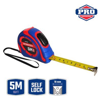 THƯỚC CUỘN THÉP TỰ KHÓA CAO CẤP 3M / 7,5M WORKPRO WP261005 - 007 VỎ BỌC CAO SU CHẮC CHẮN CHỐNG VA ĐẬP