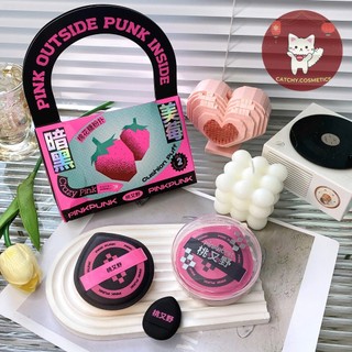[PINKPUNK] Set 3 Mút PinkPunk Size XL Tán Nền/Cushion, Che Khuyết Điểm Kèm Hộp Đựng