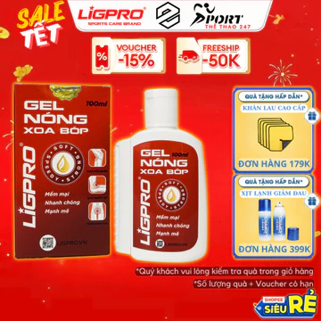 Gel Nóng Xoa Bóp LIGPRO [100ml],hỗ trợ cho người bị đau nhức xương khớp, đau mỏi cổ vai gáy,đau day thần kinh