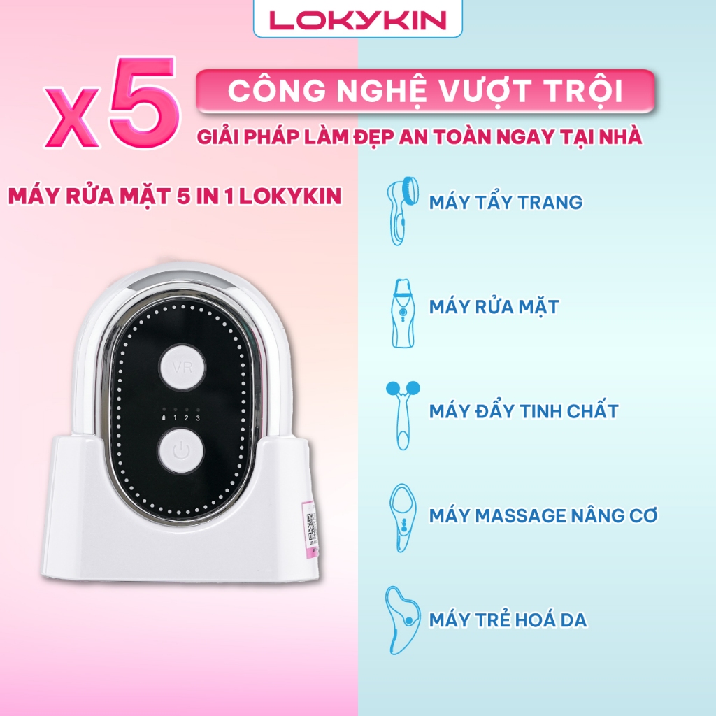 Ảnh Máy rửa mặt, di tinh chất 5in1 Lescolton Lokykin kiêm nâng cơ EMS, trẻ hóa da ánh sáng Photon, tẩy trang, massage mặt 2