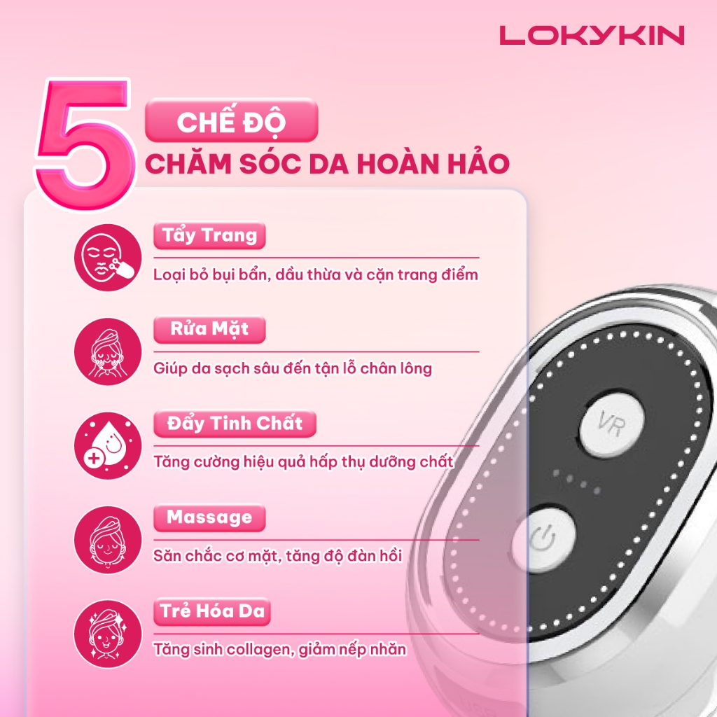 Ảnh Máy rửa mặt, di tinh chất 5in1 Lescolton Lokykin kiêm nâng cơ EMS, trẻ hóa da ánh sáng Photon, tẩy trang, massage mặt 3