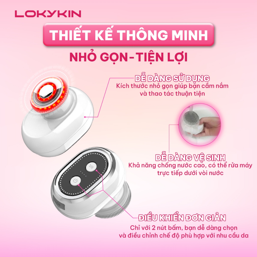 Ảnh Máy rửa mặt, di tinh chất 5in1 Lescolton Lokykin kiêm nâng cơ EMS, trẻ hóa da ánh sáng Photon, tẩy trang, massage mặt 4