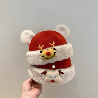 Mũ đỏ hoạ tiết diện tết, noel phong cách đáng yêu cho bé