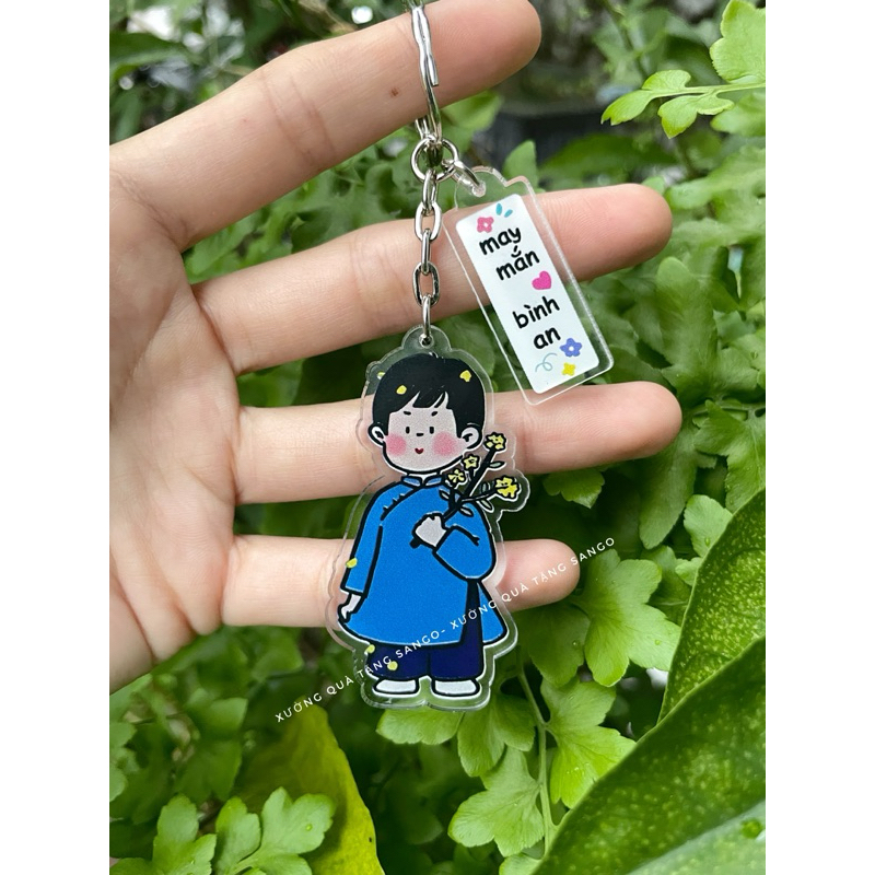 Móc khoá áo dài uv 2 mảnh siêu xinh - Quà tặng SanGo