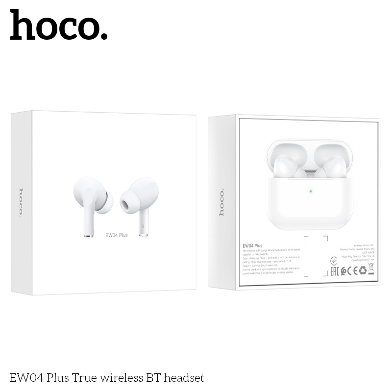 Tai Nghe Bluetooth Hoco EW04 Plus TWS 5.1 – Pin 4h, Có Mic Đàm Thoại, Âm Thanh Rõ Nét, Đệm Tai Silicon Êm Ái