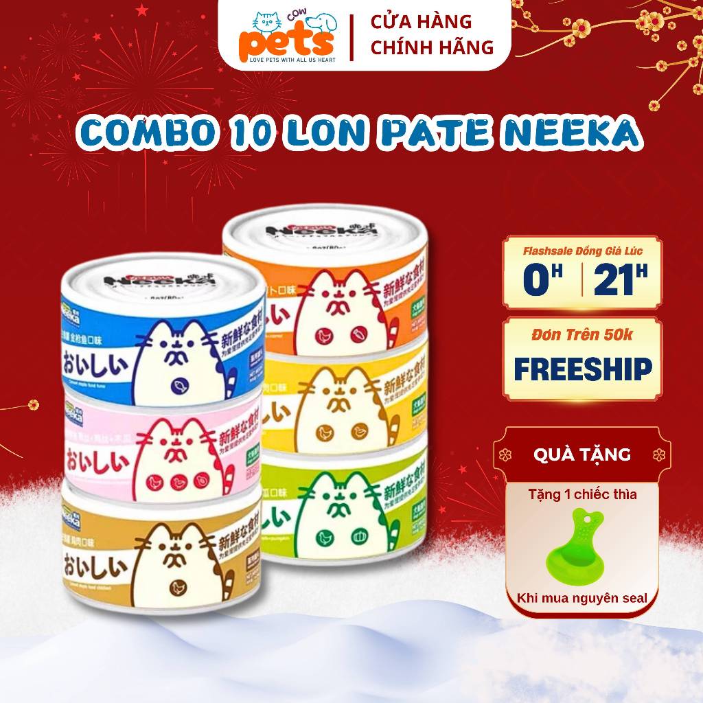 [COMBO 10] Pate NEEKA, NEEKA GOLD nhiều vị giàu dinh dưỡng cho chó mèo ...