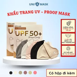 [Combo 3] Khẩu trang Unicare chống tia UV-Proof Mask vải lụa mềm mịn chống nắng 2 lớp thoáng khí - Chính hãng