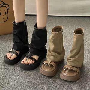 Giày Sandal Cổ Cao Đế Độn Phong Cách Ulzzang