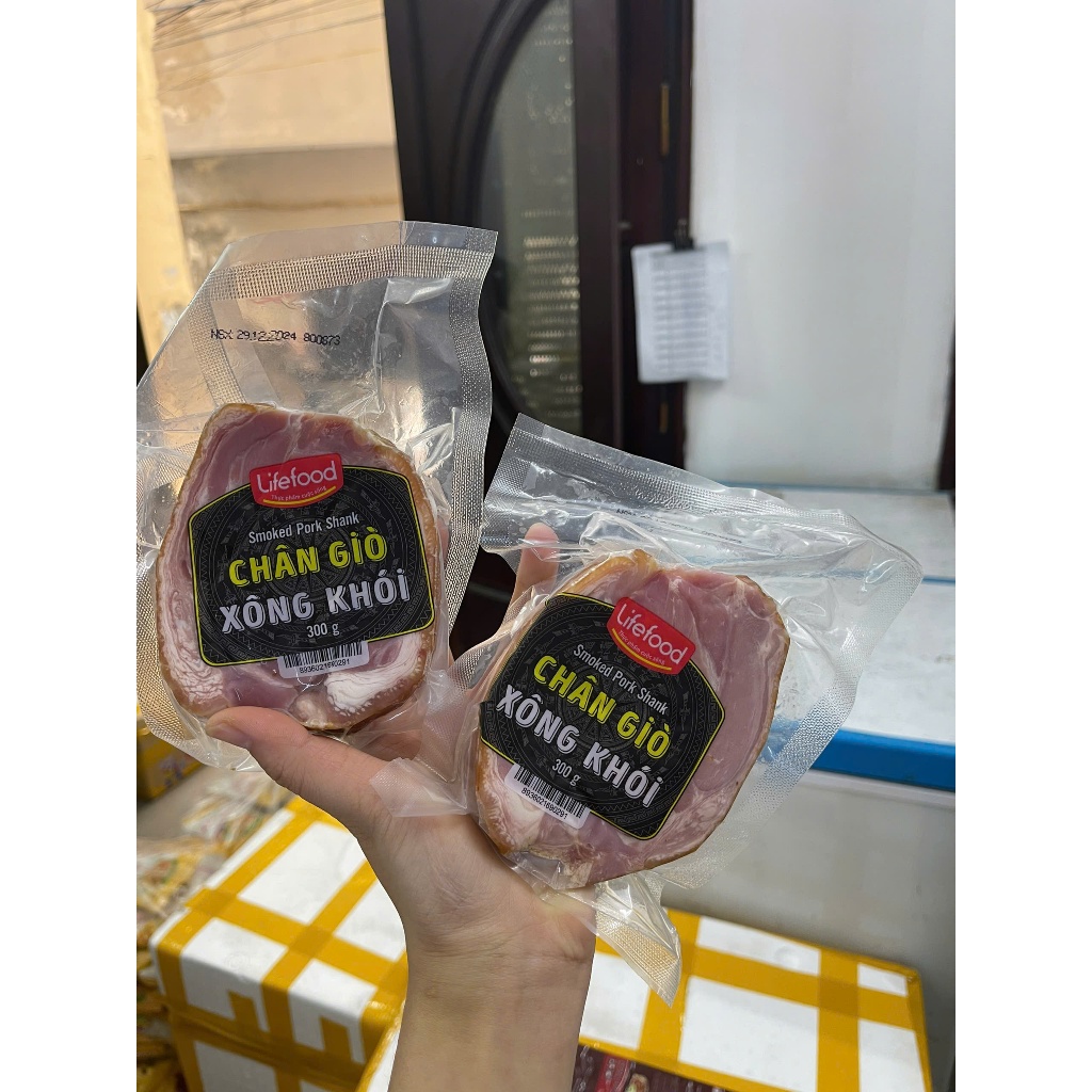 Chân giò ủ muối, xông khói lifefood 300g, thịt nguội ăn liền, chân giò xông khói, chan giò hun khói