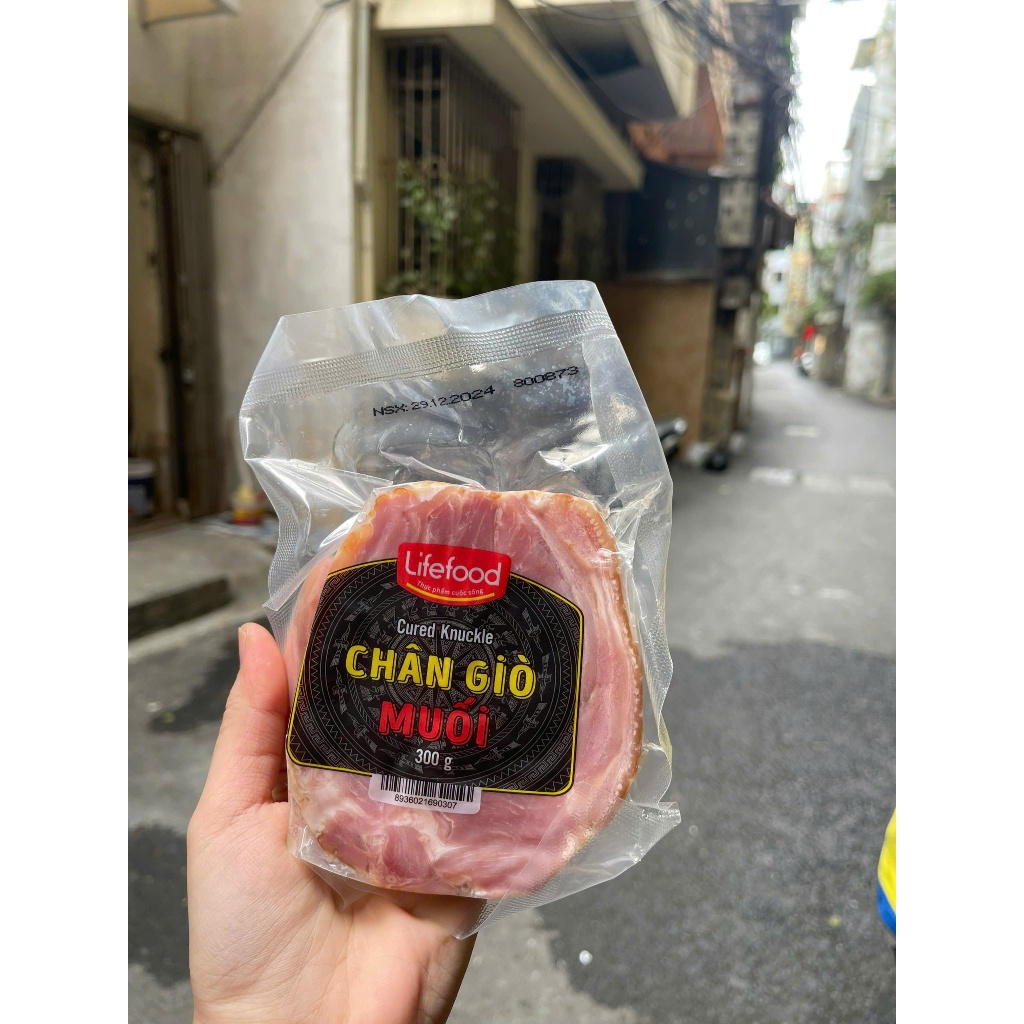 Chân giò ủ muối, xông khói lifefood 300g, thịt nguội ăn liền, chân giò xông khói, chan giò hun khói