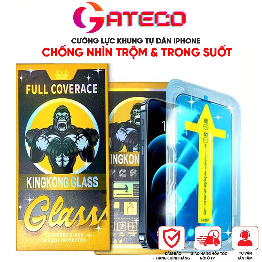 Kính Cường Lực KINGKONG GLASS Tự dán Chống Nhìn Trộm cho ip 14 Pro max 15Promax 16 Promax 17Pro 13 Pro Max  Xsmax 11 12