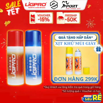 [Combo 2 chai xịt LIGPRO 160ML] Xịt lạnh giảm đau, Xịt nóng khởi động nhanh giúp xoa bóp đau nhức xương khớp