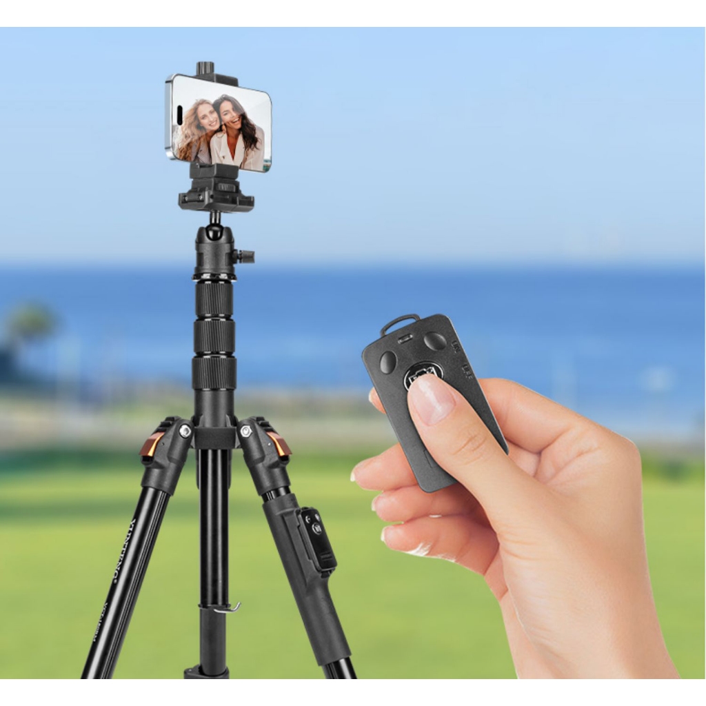 Combo Tripod Yunteng VCT-180 Và Gimbal Q02 - Phụ Kiện Quay Video, Livestream Chuyên Nghiệp