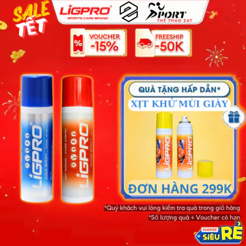 [COMBO 2 CHAI XỊT LIGPRO] Xịt lạnh giảm đau, Xịt nóng khởi động nhanh giúp xoa bóp đau nhức xương khớp 160ML-200ML