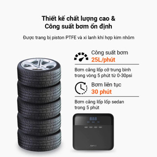 Máy Bơm Lốp Xe Ô Tô Mini Tự Động Xiaomi 70mai TP03 -  Áp Suất Lớn - Tự Ngắt - Có Hiển Thị Áp Suất