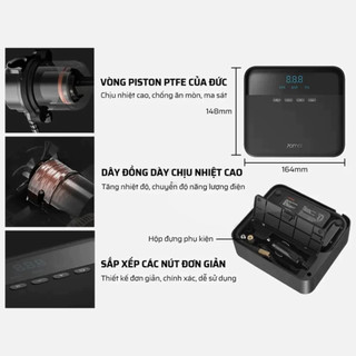 Máy Bơm Lốp Xe Ô Tô Mini Tự Động Xiaomi 70mai TP03 -  Áp Suất Lớn - Tự Ngắt - Có Hiển Thị Áp Suất