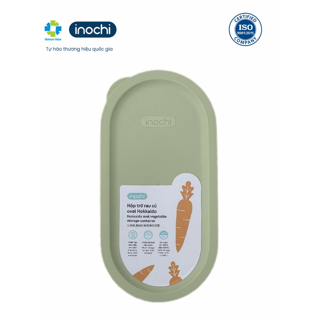 HỘP TRỮ RAU CỦ OVAL HOKKAIDO (1500ml) Tiện lợi đa năng, an toàn, tiết kiệm không gian tủ lạnh