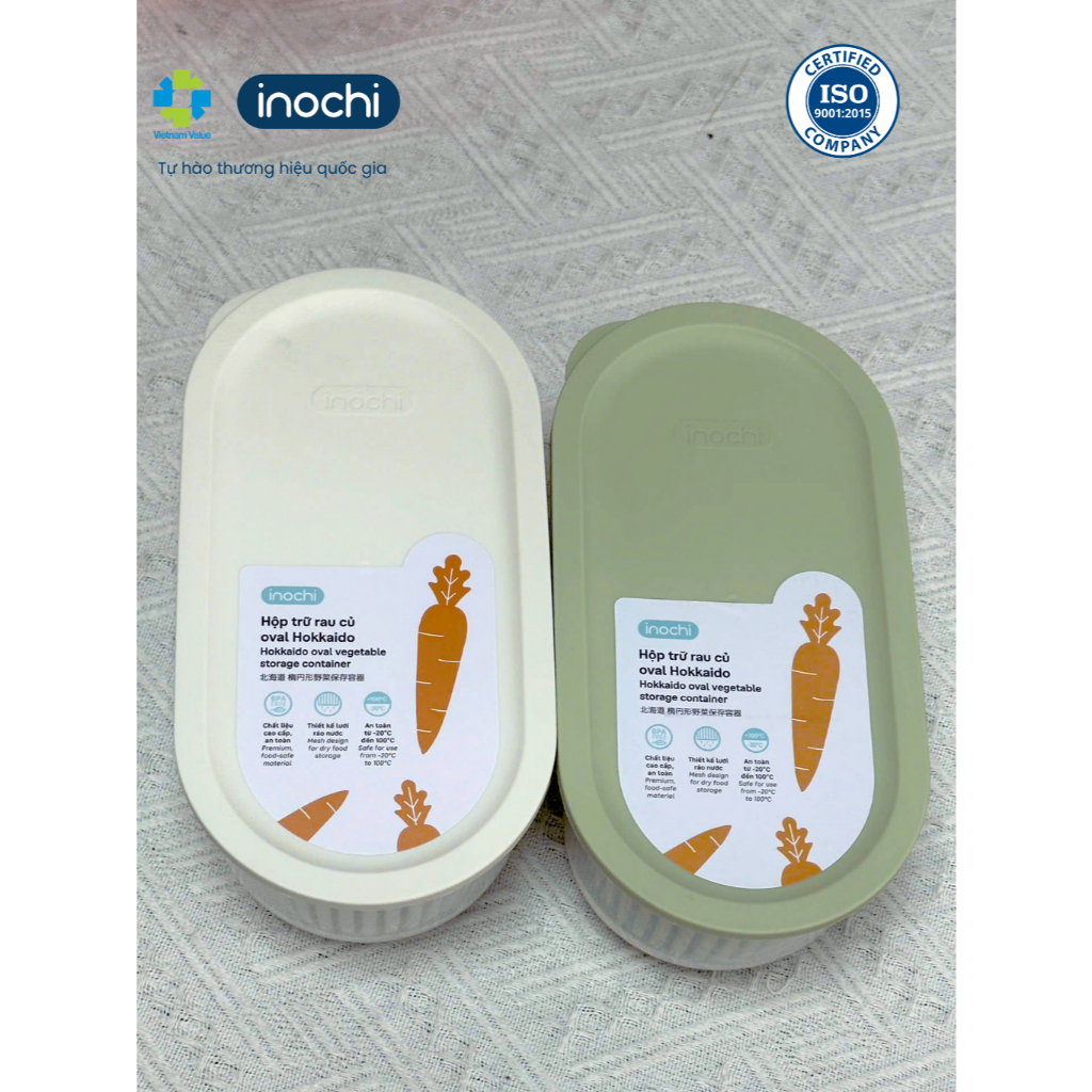 HỘP TRỮ RAU CỦ OVAL HOKKAIDO (1500ml) Tiện lợi đa năng, an toàn, tiết kiệm không gian tủ lạnh