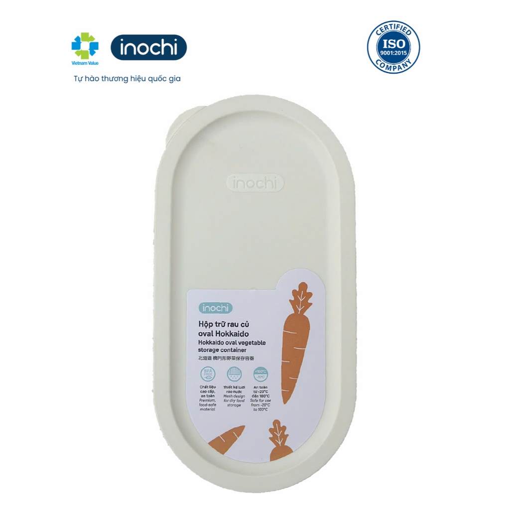 HỘP TRỮ RAU CỦ OVAL HOKKAIDO (1500ml) Tiện lợi đa năng, an toàn, tiết kiệm không gian tủ lạnh