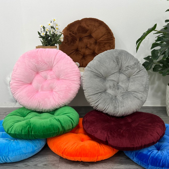 Đệm Ngồi bệt Hình Ttròn Đệm Ngồi Bàn Trà Chất Nỉ Nhung Size Đường Kính 40cm - Nhà Shy Home Decor