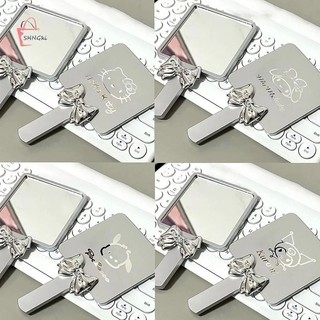 Gương HelloKitty Bạc Vuông Hoạ Tiết Sóng Nước Gương Cầm Tay Gương Trang Điểm Kuromi Sang Chảnh Tiện lợi