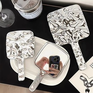 Gương HelloKitty Bạc Vuông Hoạ Tiết Sóng Nước Gương Cầm Tay Gương Trang Điểm Kuromi Sang Chảnh Tiện lợi