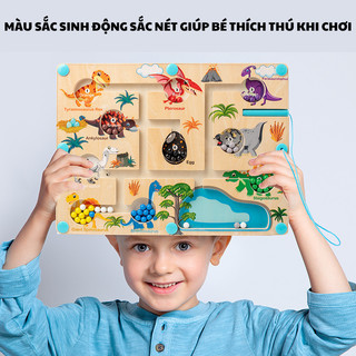 Đồ chơi giáo dục - Đồ Chơi trí tuệ, Giải Mã Mê Cung Nam Châm Kèm Bút Từ Tính  Cho Bé