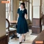 Đầm thiết kế cổ sen eo đính nơ tùng xếp ly BEMINE MT8969