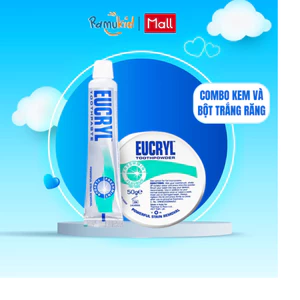 COMBO Kem đánh trắng răng Eucryl 62g và bột tẩy trắng răng Eucryl 50g