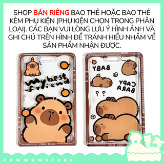 Bao Đựng Thẻ Nhân Viên Nhựa Mica Trong Suốt Hình Phong Cách Nhân Vật Capybara Hoạt Hình Đáng Yêu Cute