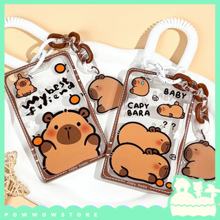 Bao Đựng Thẻ Nhân Viên Nhựa Mica Trong Suốt Hình Phong Cách Nhân Vật Capybara Hoạt Hình Đáng Yêu Cute