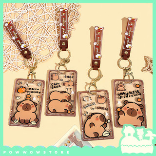 Bao Đựng Thẻ Nhân Viên Nhựa Mica Trong Suốt Hình Phong Cách Nhân Vật Capybara Hoạt Hình Đáng Yêu Cute