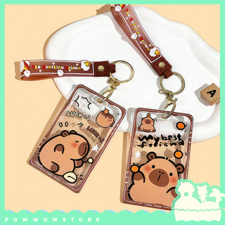 Bao Đựng Thẻ Nhân Viên Nhựa Mica Trong Suốt Hình Phong Cách Nhân Vật Capybara Hoạt Hình Đáng Yêu Cute