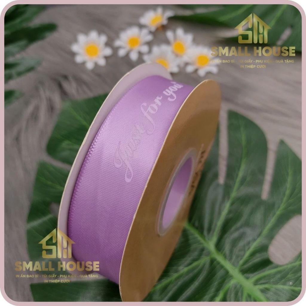 Cuộn Ruy băng lụa 2.5cm dài 10M Just for you - trang trí tiệc - giá sỉ - gói hoa