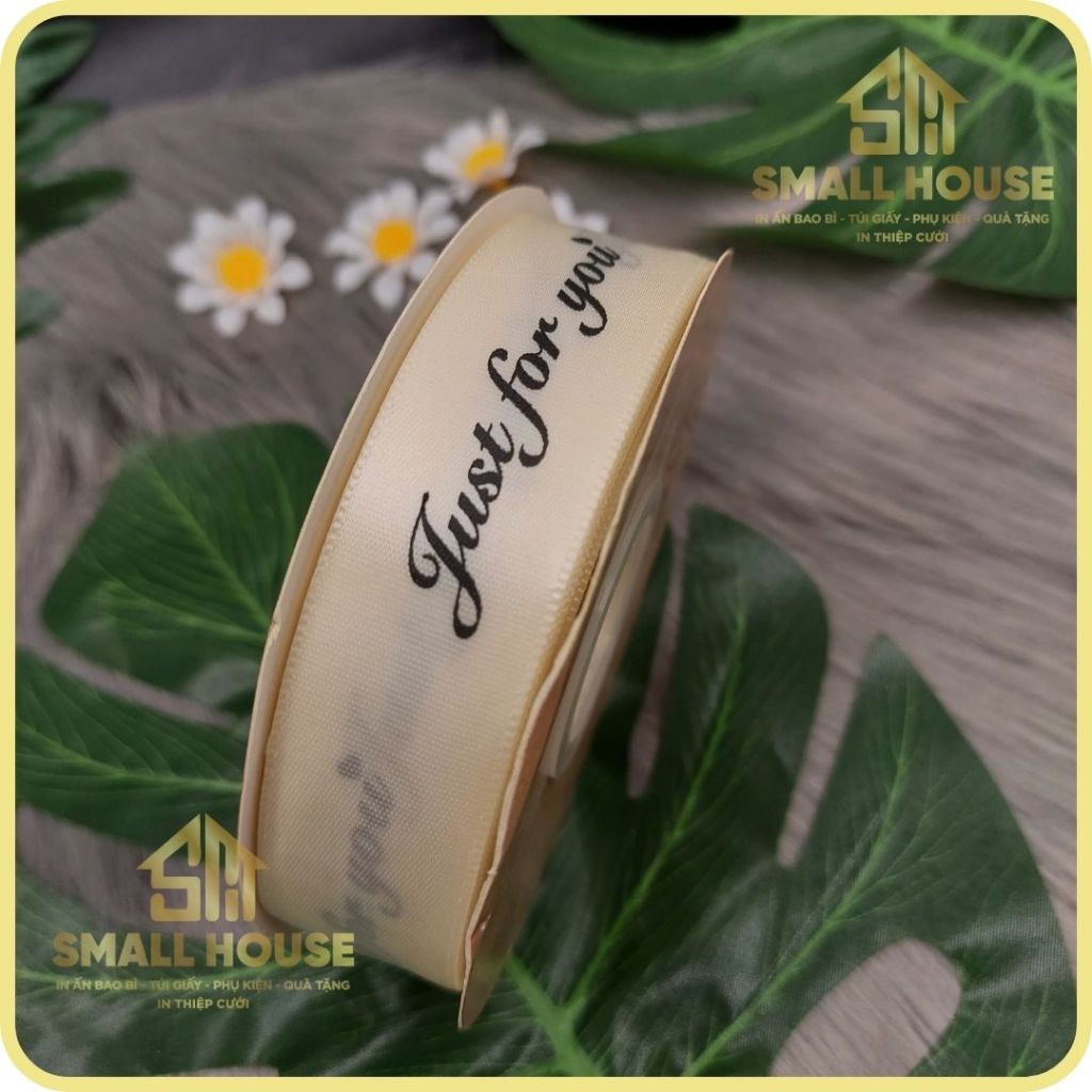 Cuộn Ruy băng lụa 2.5cm dài 10M Just for you - trang trí tiệc - giá sỉ - gói hoa