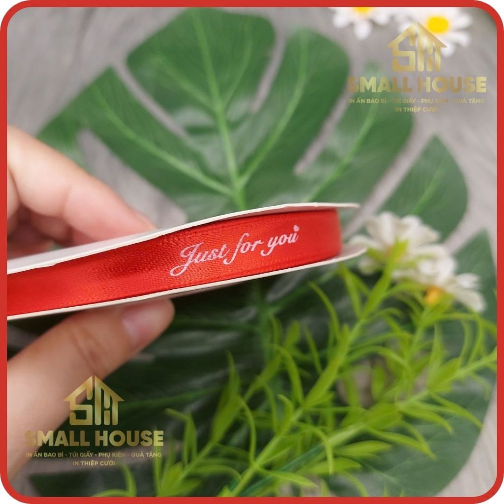 [2m/5m] Dây Ruy Băng Lụa Chữ ❤️JUST FOR YOU❤️ Bản 1cm, Hàng Loại 1, Nhiều Màu Sắc, Trang Trí Quà Tặng - Bó HOA