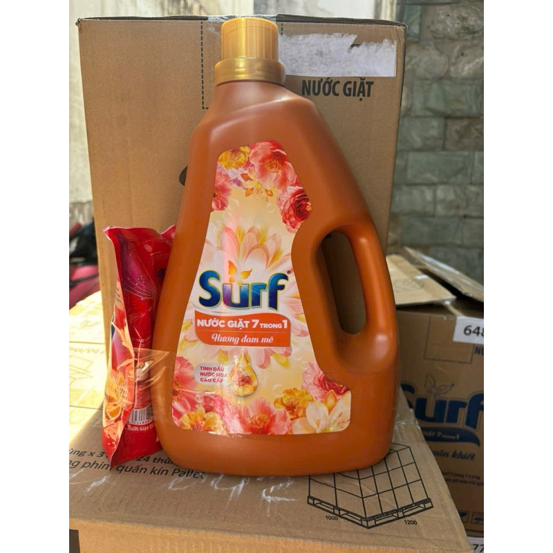 Can 3.6kg Nước Giặt Surf 7 trong 1 Dòng mới nhất thị trường Hương Đam Mê, Hương Thuần Khiết