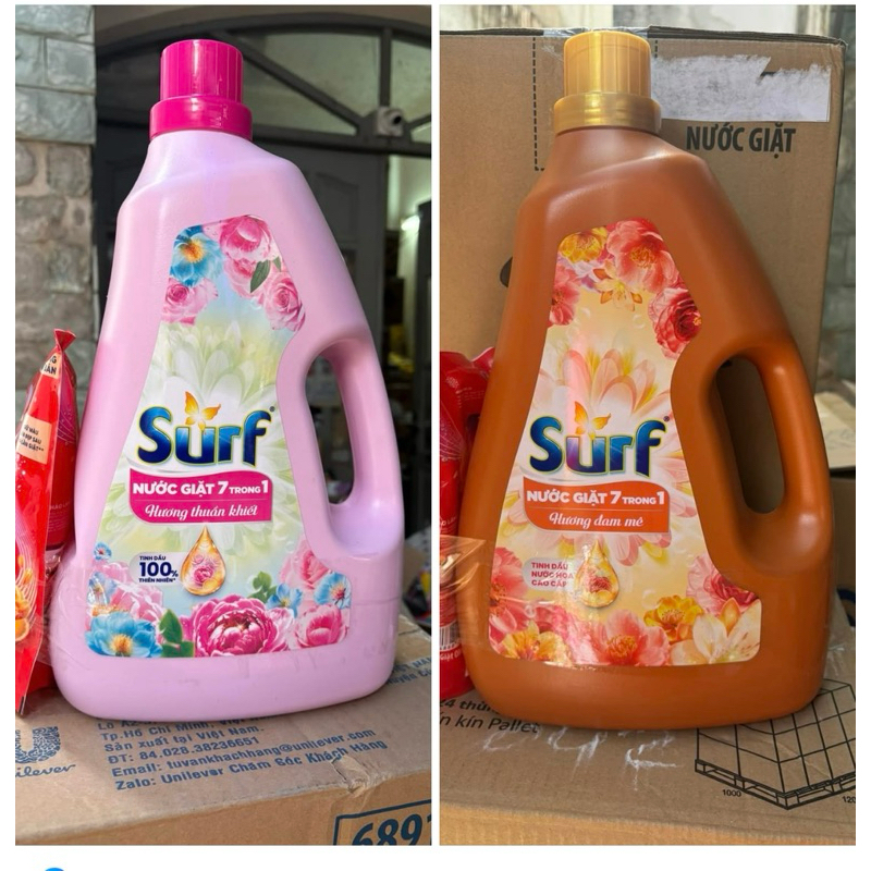 Can 3.6kg Nước Giặt Surf 7 trong 1 Dòng mới nhất thị trường Hương Đam Mê, Hương Thuần Khiết