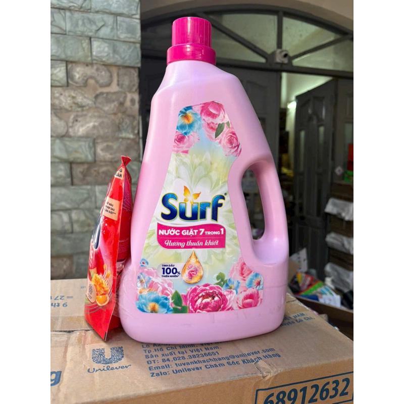 Can 3.6kg Nước Giặt Surf 7 trong 1 Dòng mới nhất thị trường Hương Đam Mê, Hương Thuần Khiết
