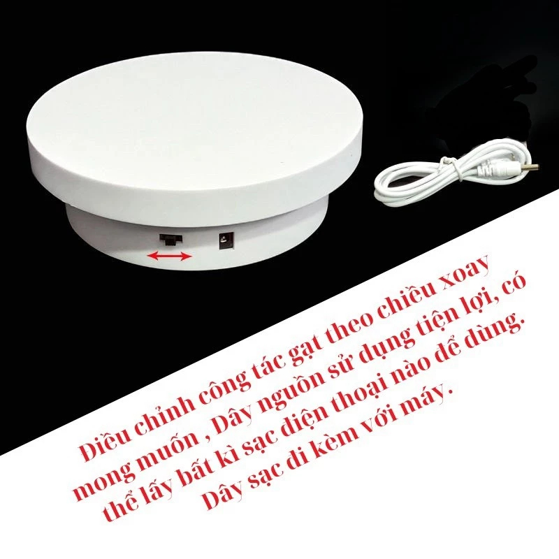 Bàn xoay trưng bày xoay chụp ảnh sản phẩm 360 độ - Đế quay video sản phẩm hỗ trợ livestream bàn hàng