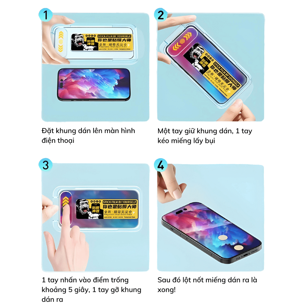 Kính cường lực KK có khung trợ dán chống trộm WTP 057 IPhone 11 12 13 14 15 16 17Promax