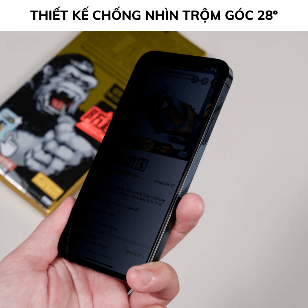 Kính cường lực KK có khung trợ dán chống trộm WTP 057 IPhone 11 12 13 14 15 16 17Promax