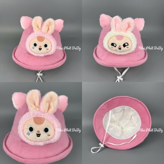 [ 2-5 TUỔI ] MŨ TAI BÈO LOGO BABY THREE CHO BÉ GÁI - NÓN VÀNH BABY THREE CHO TRẺ EM